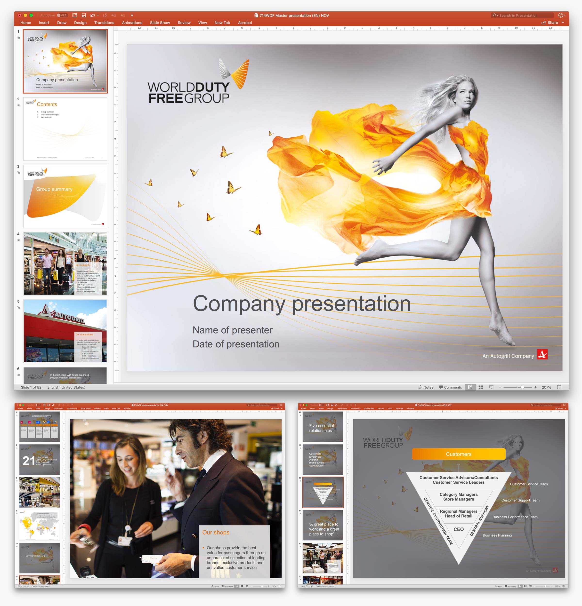 World Duty Free Group PowerPoint template