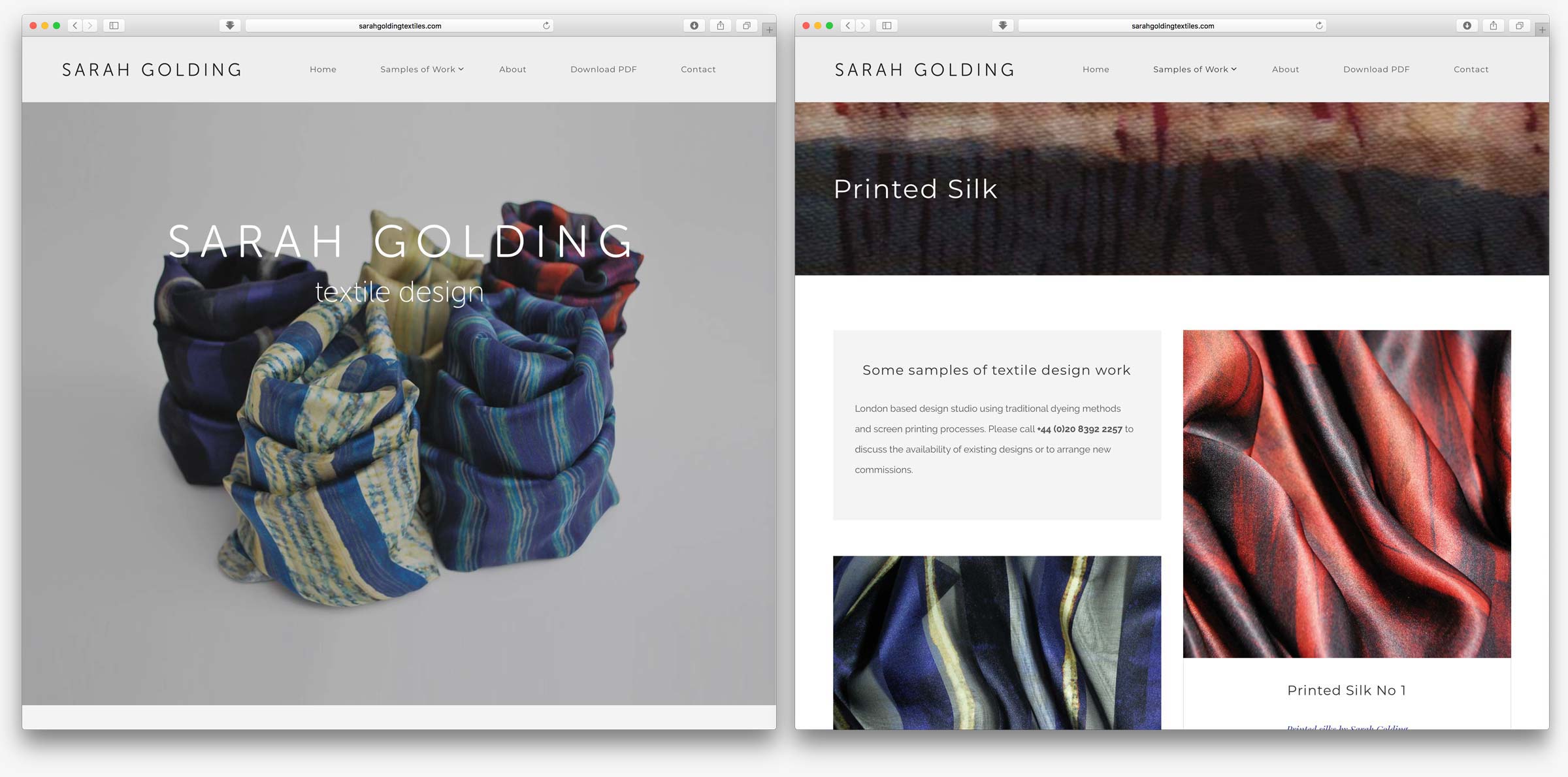Sarah Golding Textile Design website